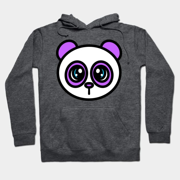 Purple Panda Head - 1000Pandas by Amanda Roos Hoodie by 1000 Pandas